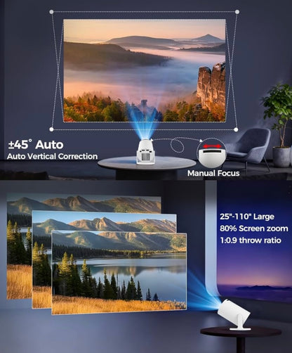 Magcubic 2026 Upgraded HY300PRO Mini Projector with WiFi and Bluetooth, Portable Projector 4K Support, Auto Keystone, 180 Degree Rotation, Smart Proyector for Home Outdoor